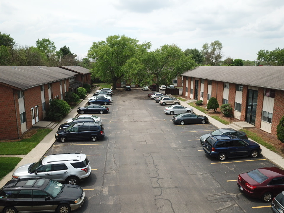 Parking lot at Elkhart Green Apartments, Elkhart, IN 46517